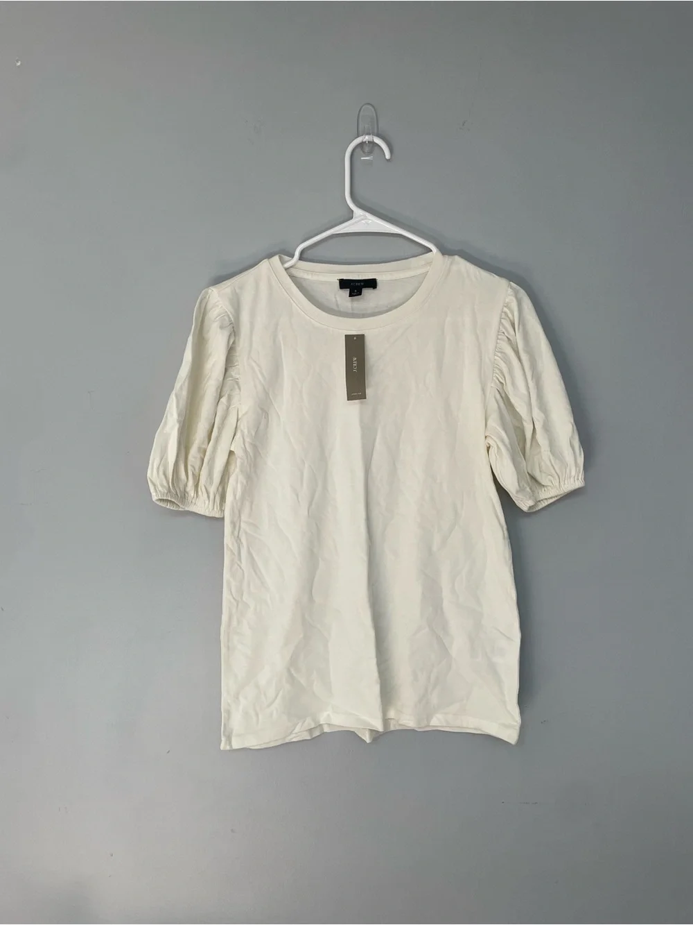 J. Crew Cream Puff Sleeve Tee Shirt